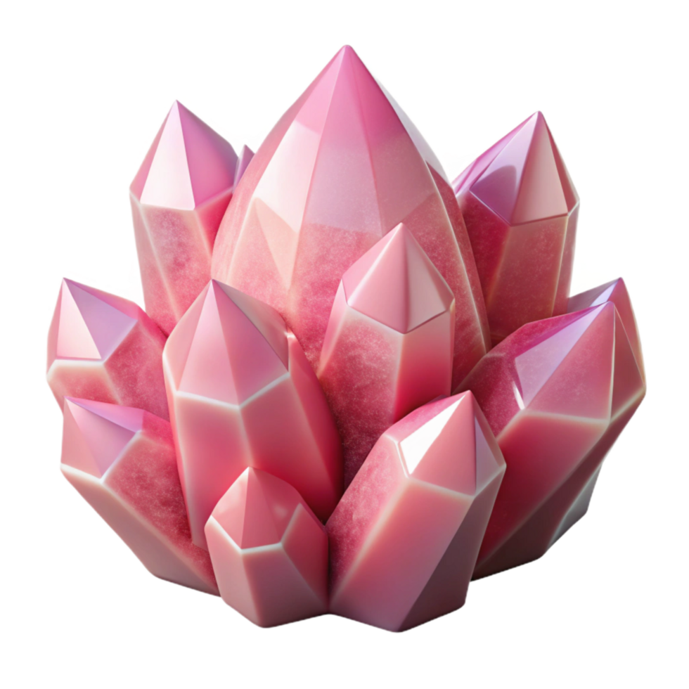 elegant contemporary Crystallized Shapes Transparent Background Pink Tint original png