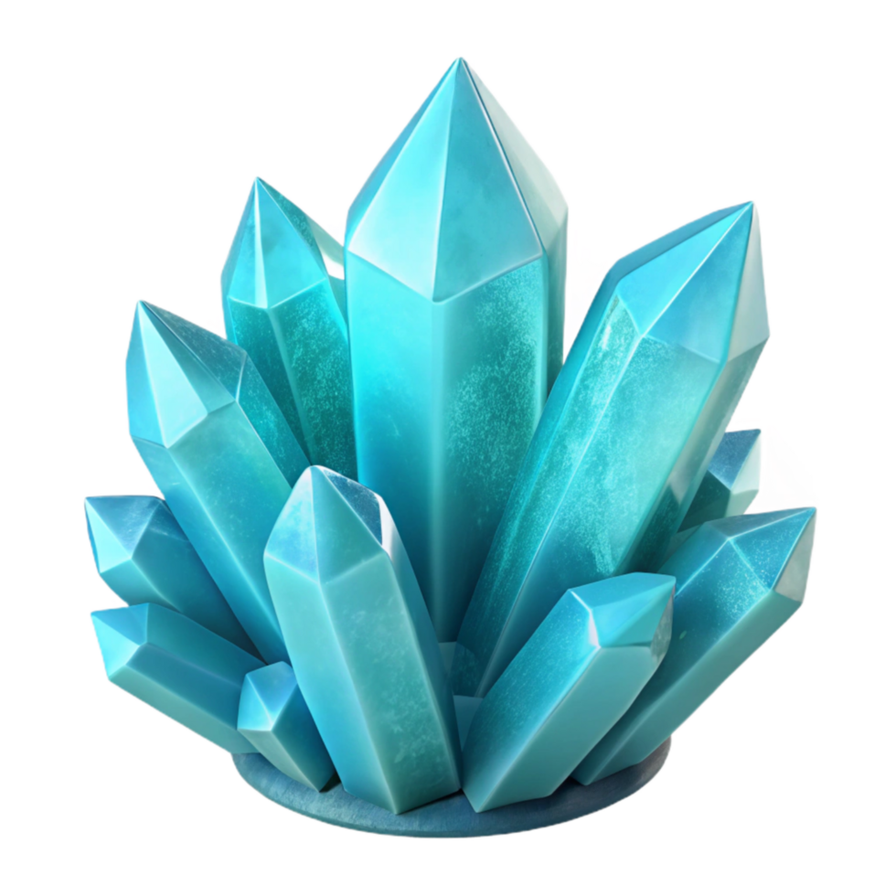 magnificent vintage Crystal Prism Cluster Cutout Icy Blue Tone Transparent Background exclusive png