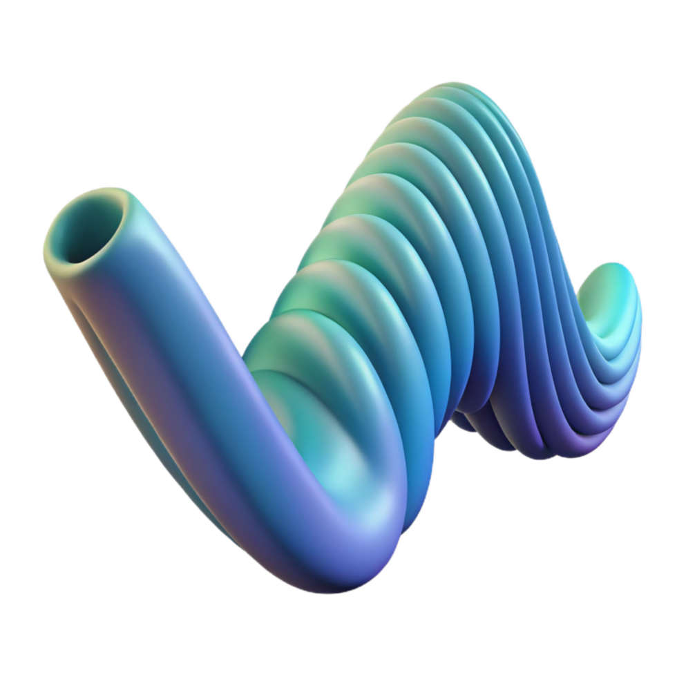 elegant abstract Curved Soundwave Flow Transparent Background high quality png
