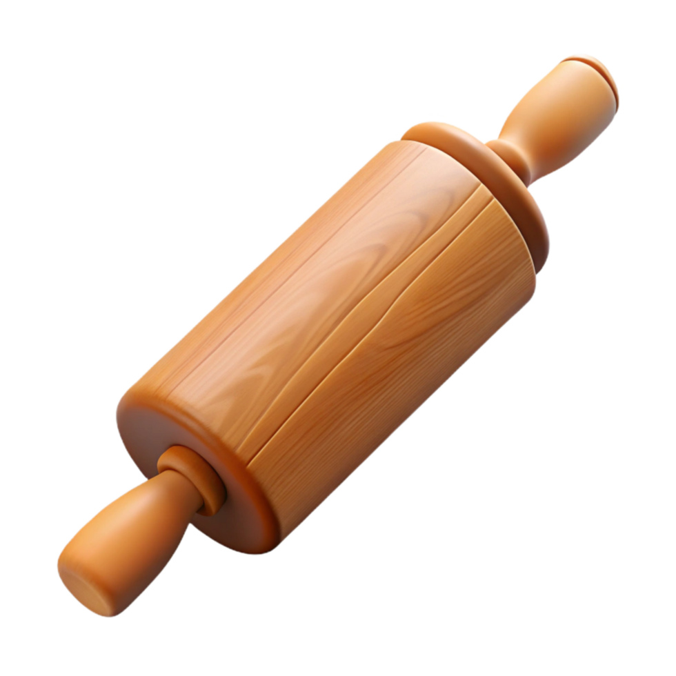 elegant minimalist Cutout of a Rolling Pin with Wooden Handles professional png