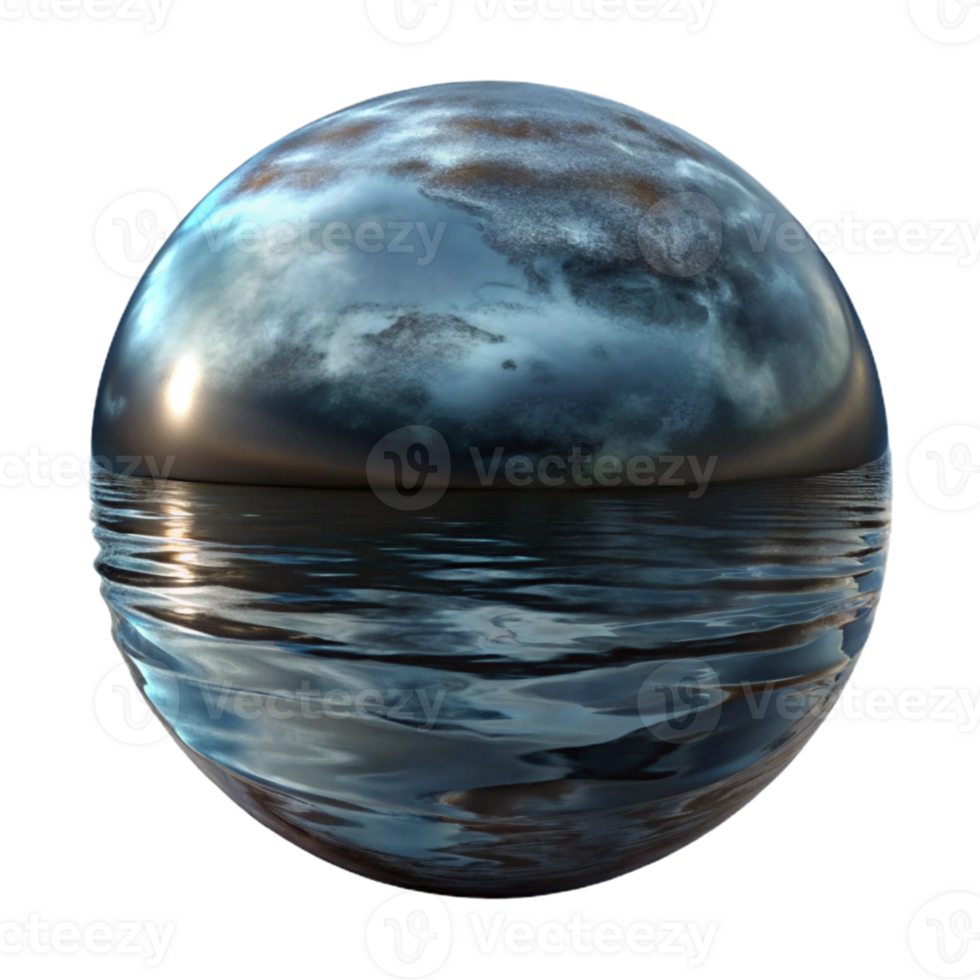elegant rustic Dark Distorted Reflection in Water Transparent Background professional png