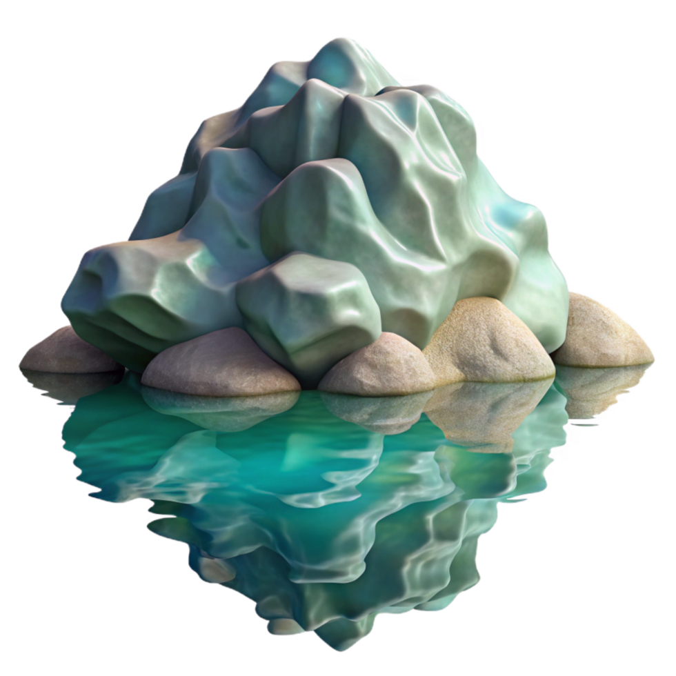beautiful classic Distorted Blurred Reflection in Water Surface Isolated premium png
