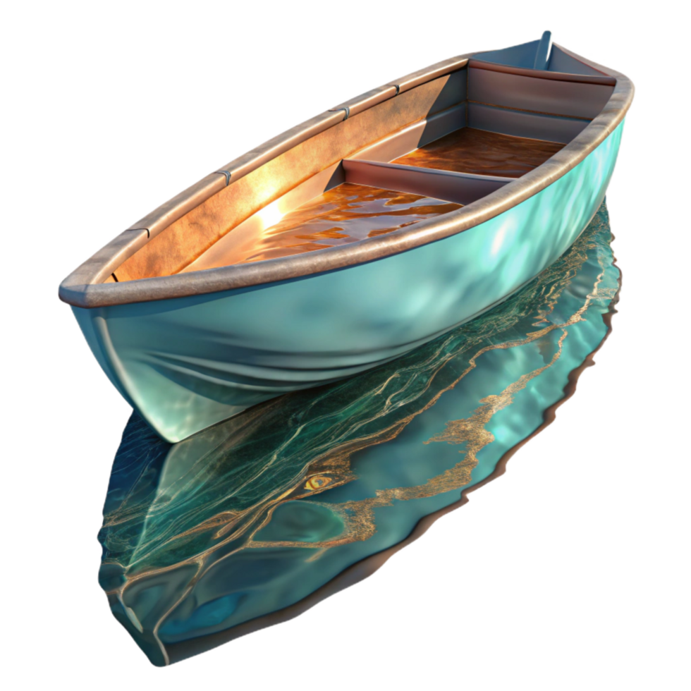 magnificent abstract Distorted Boat Reflection in Ocean Water Isolated exclusive png
