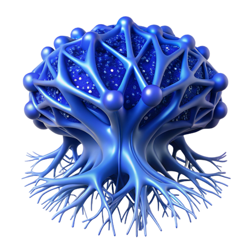 beautiful classic Digital Root Isolated Indigo Intricate Network premium png