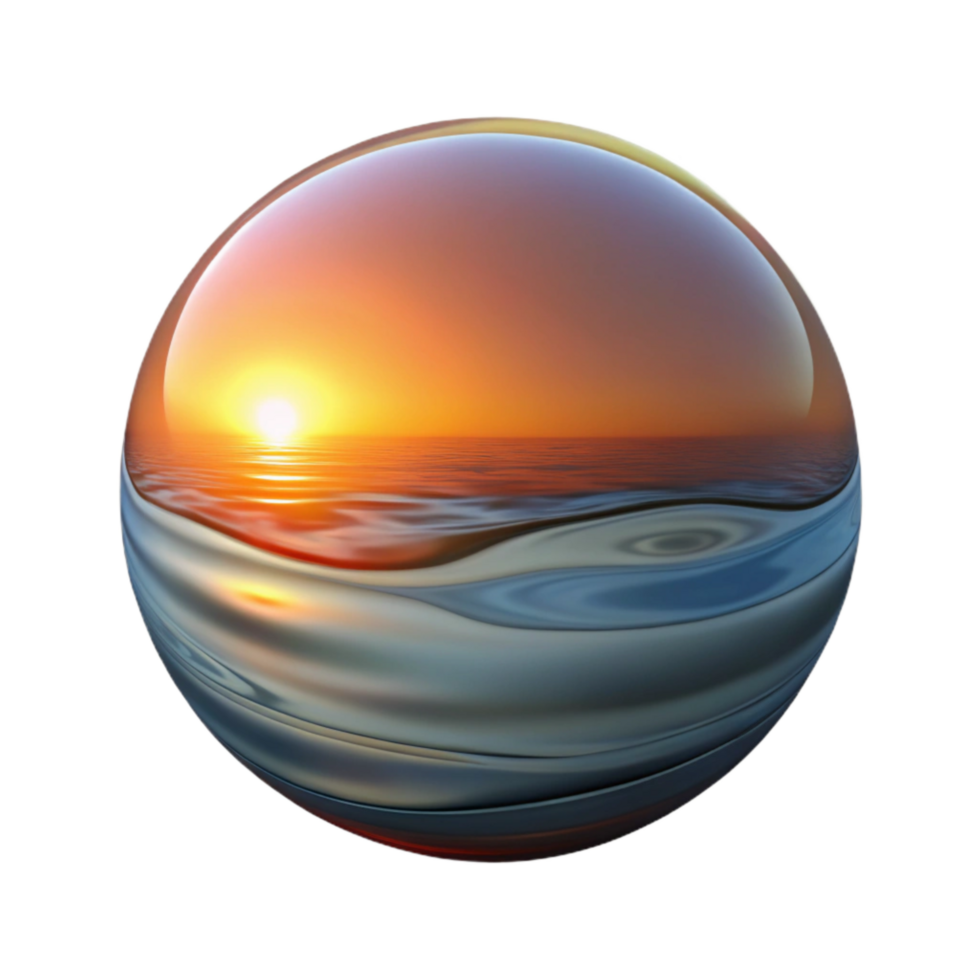 serene creative Distorted Mountain Reflection in Lake Water Isolated premium png
