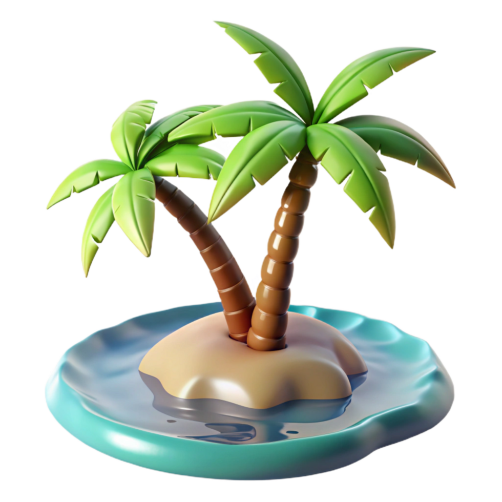 elegant abstract Distorted Palm Tree Reflection in Tropical Water Isolated professional png