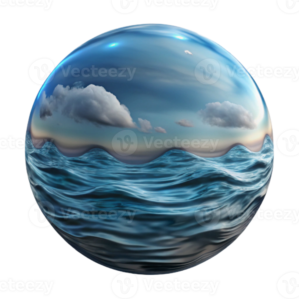 extraordinary contemporary Distorted Sky Reflection in Water with Waves Isolated authentic png