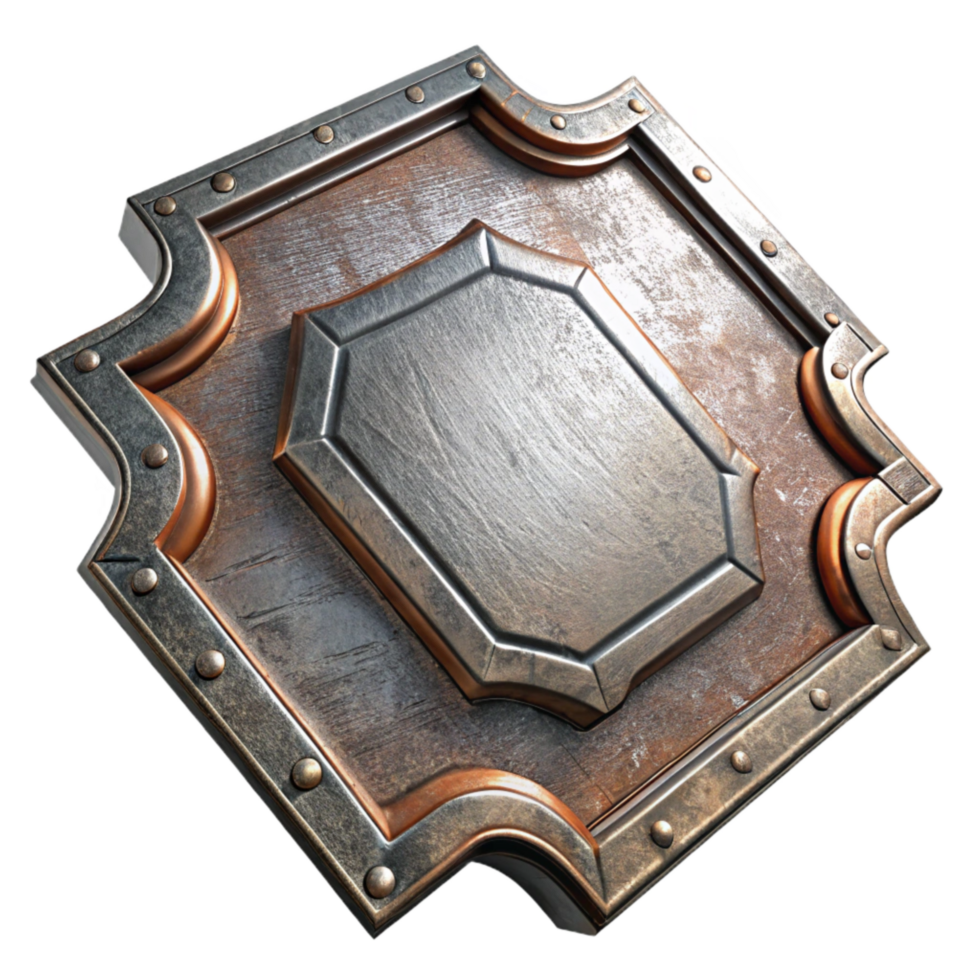 impressive rustic Distressed Metal Panel Texture Cutout on Transparent Background png