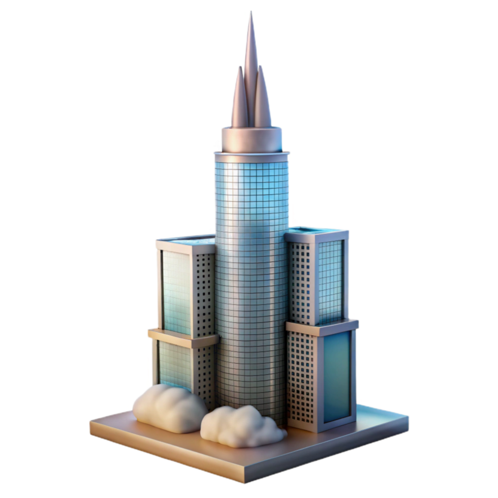 magnificent abstract Dreamlike Skyscraper Cutout Soft Focus and Transparent Background premium png