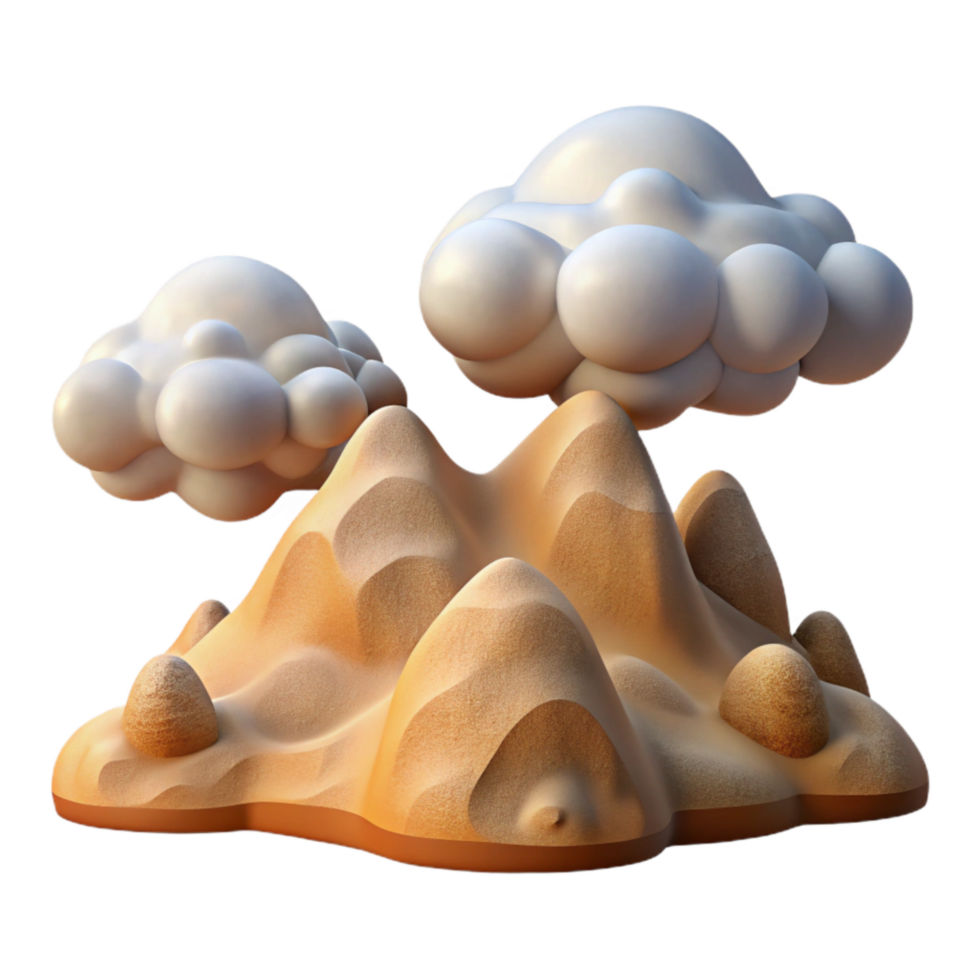 beautiful classic Dynamic Cloud Patterns Above Desert Mountain Landscape Isolated genuine png