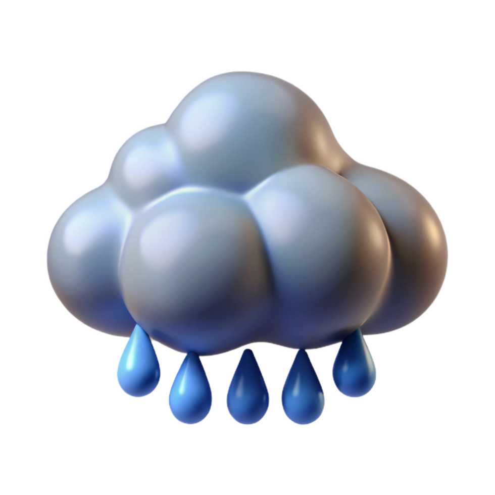 elegant abstract Dynamic Nimbus Cloud Formation with Rain Isolated professional png