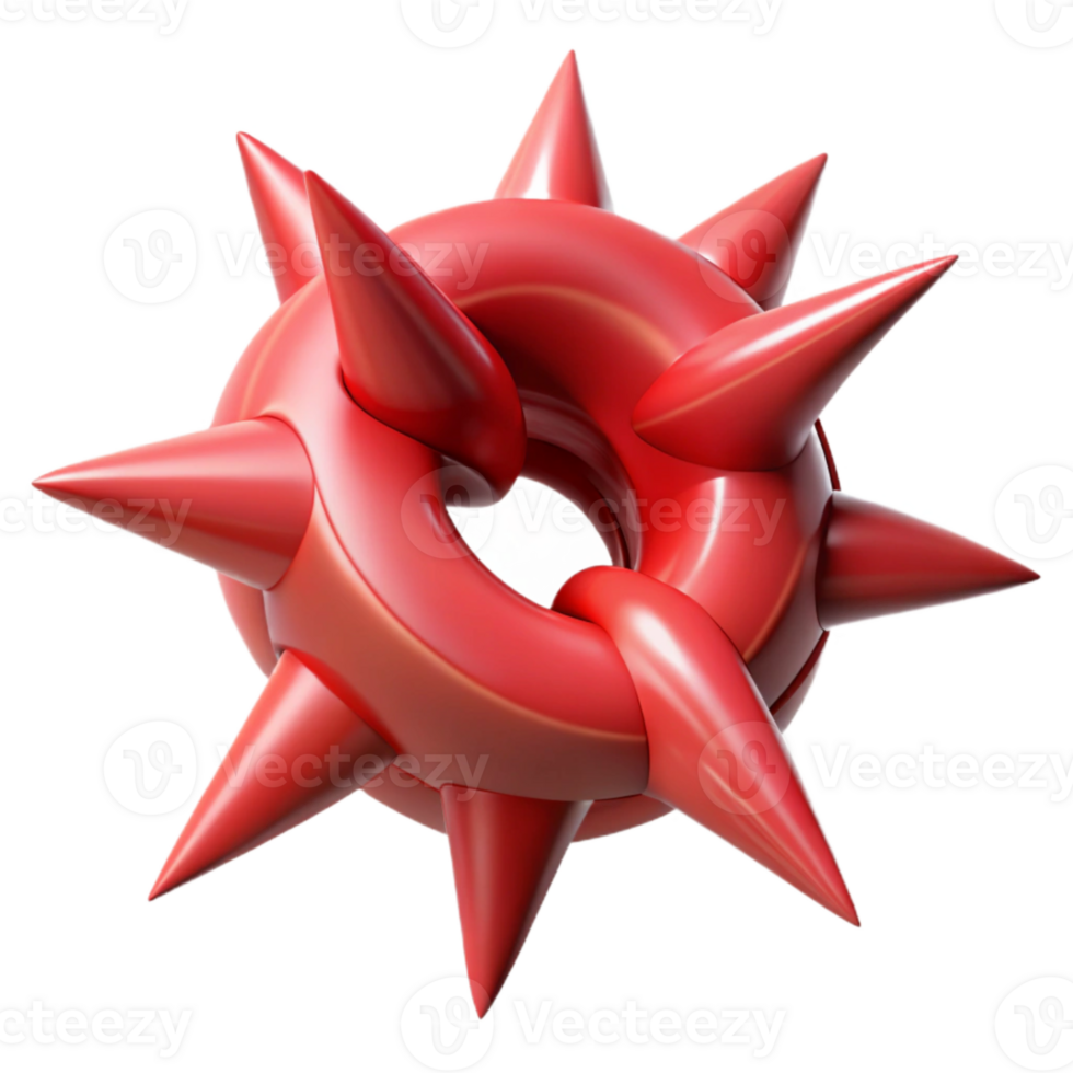 beautiful minimalist Engineered Thorn Cutout Transparent Background Scarlet Sharp Point detailed png