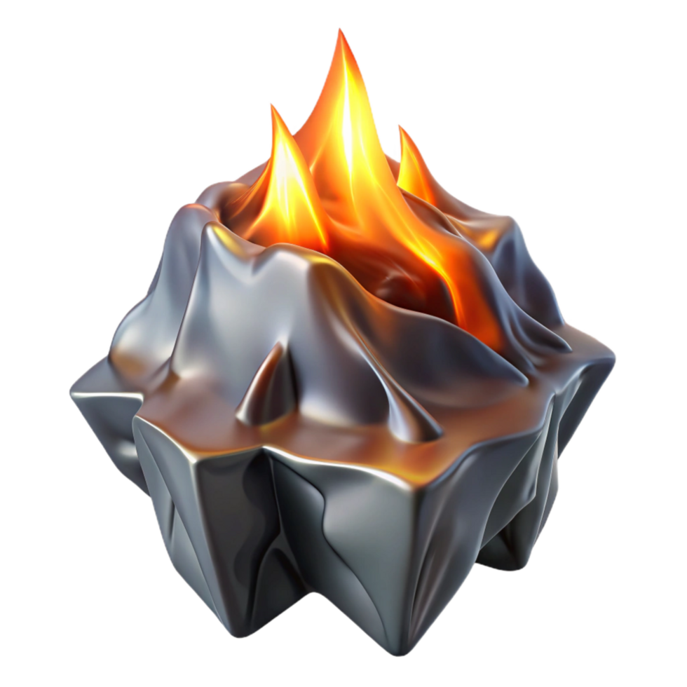 impressive vintage Fiery Metal Melting Iceberg Transparent Background original png
