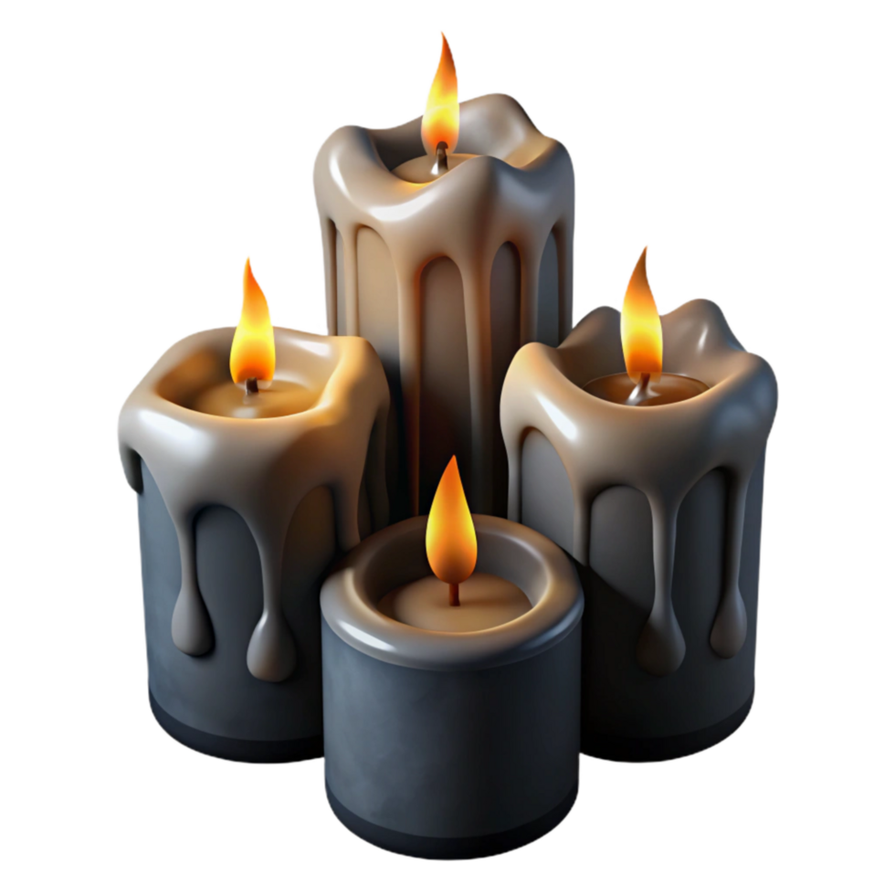 impressive contemporary Flickering Candle Shadows Isolated on Black Background detailed png