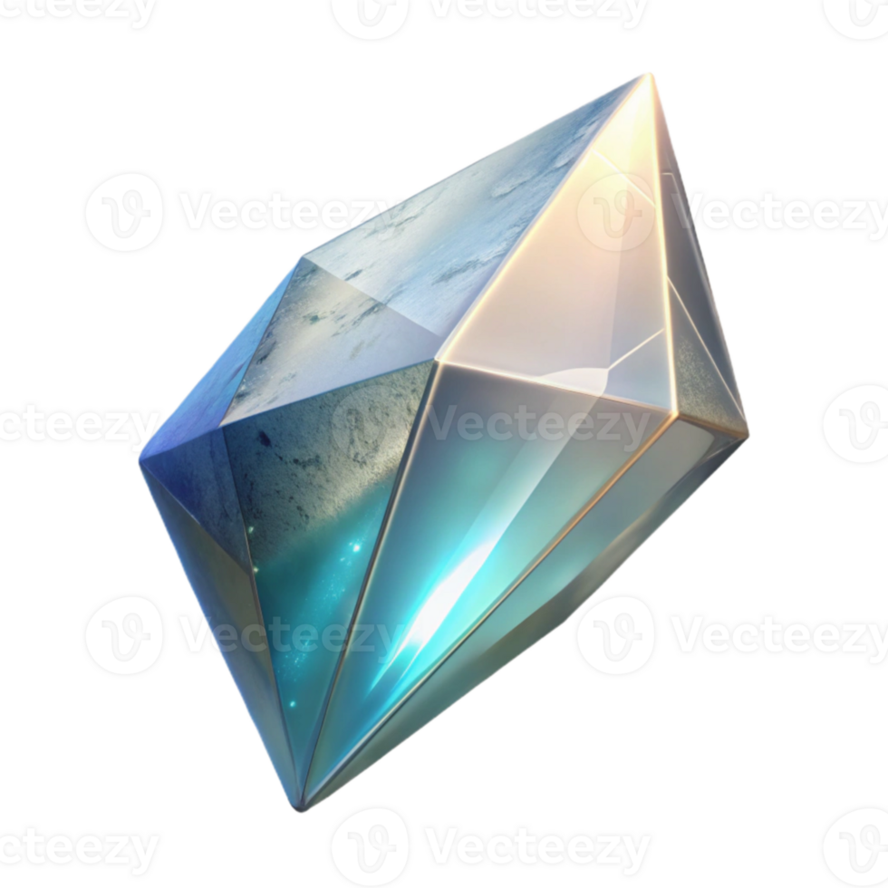 stunning contemporary Floating Crystal Prism in Artificial Gravity Transparent Background png