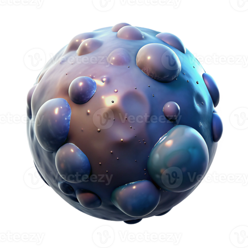 dramatic abstract Floating Micro Universe Bubble Isolated on Transparent Background genuine png