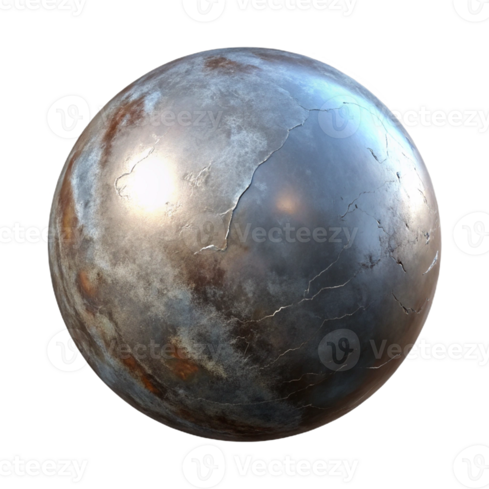 magnificent rustic Floating Metal Ball in Simulated Gravity Transparent Background exclusive png