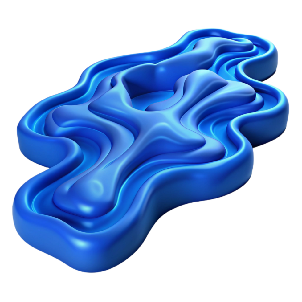 beautiful classic Flowing River Pattern Blue Isolated Transparent Background png