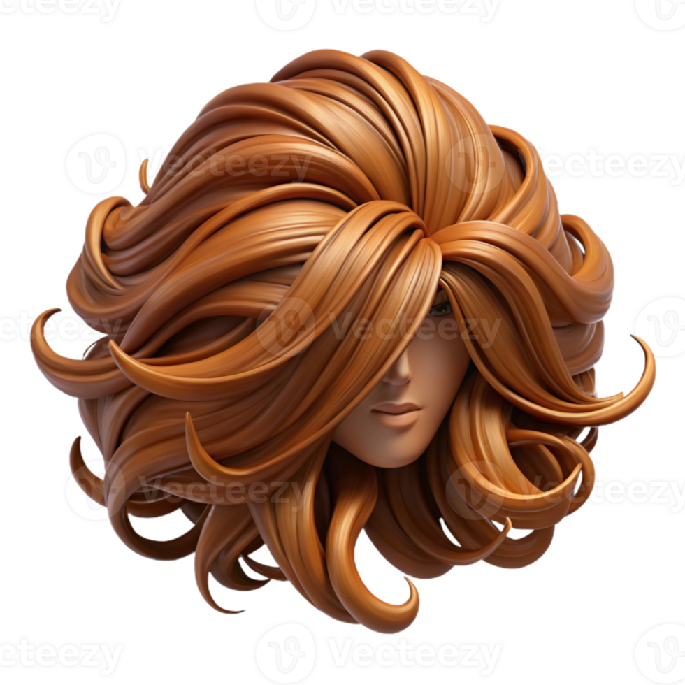 dramatic rustic Flowing Hair Strands Brown Transparent Background authentic png