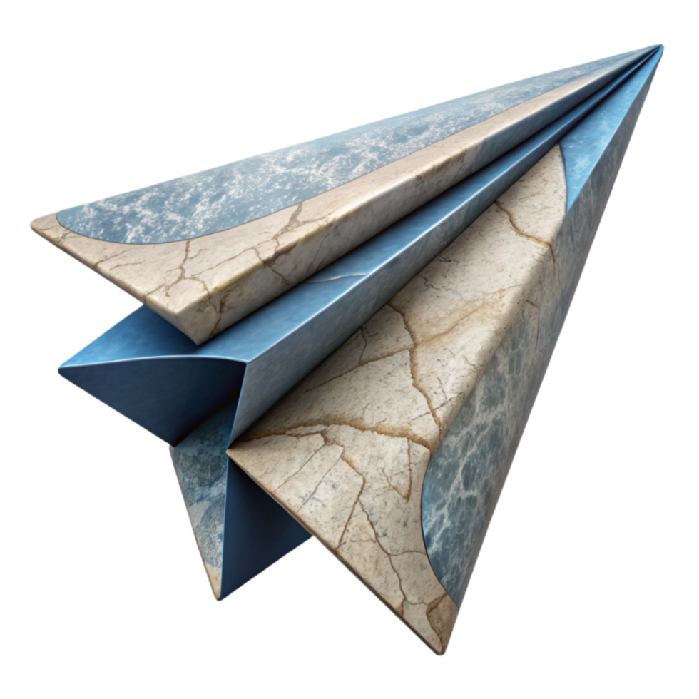 magnificent minimalist Folded Paper Airplane Depth Illusion Cutout high quality png