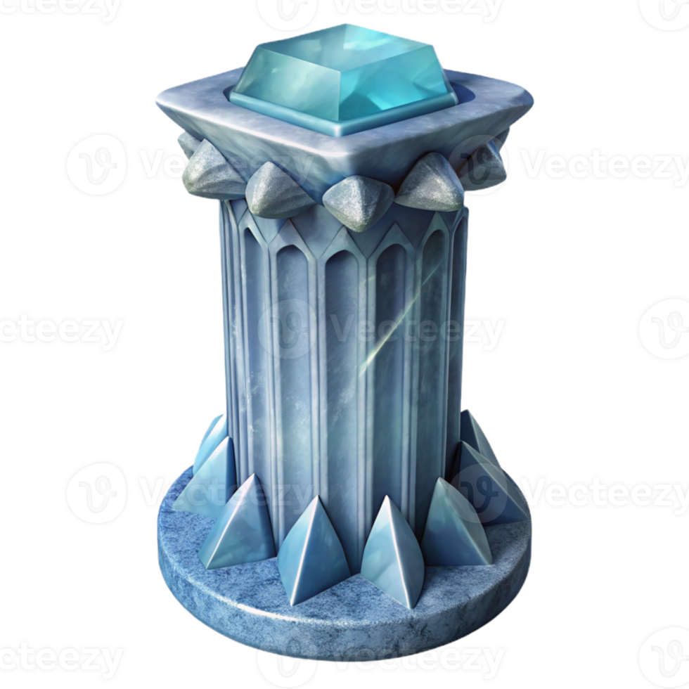 beautiful vintage Frozen Crystal Column Cutout Detailed Texture Transparent Isolated premium png