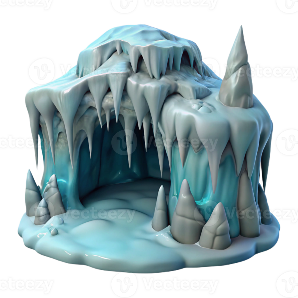 elegant modern Gelid Grotto Ice Stalactites Cutout Transparent Background detailed png