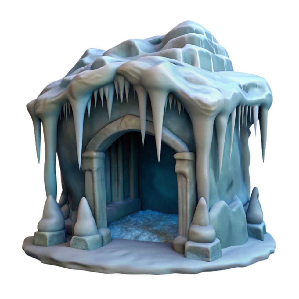 serene classic Gelid Grotto Icicles Side View Transparent Background professional png