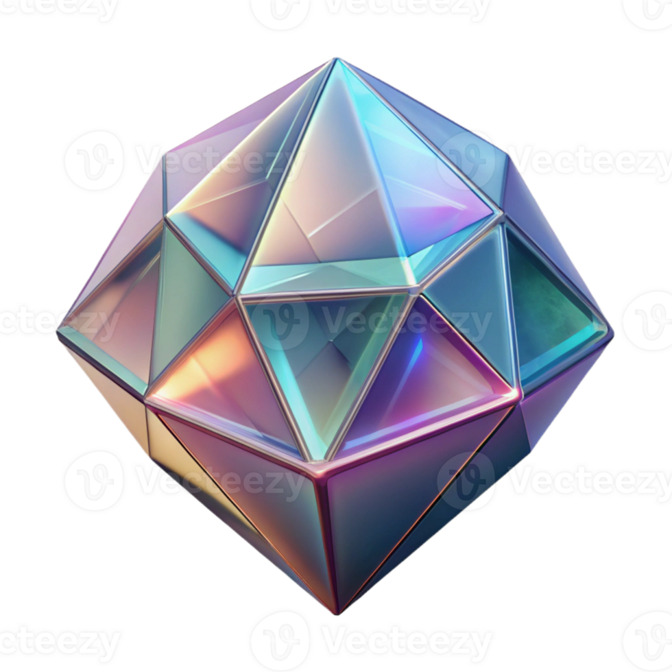 stunning contemporary Geometric Crystal Cutout Soft Edges Transparent Background high quality png