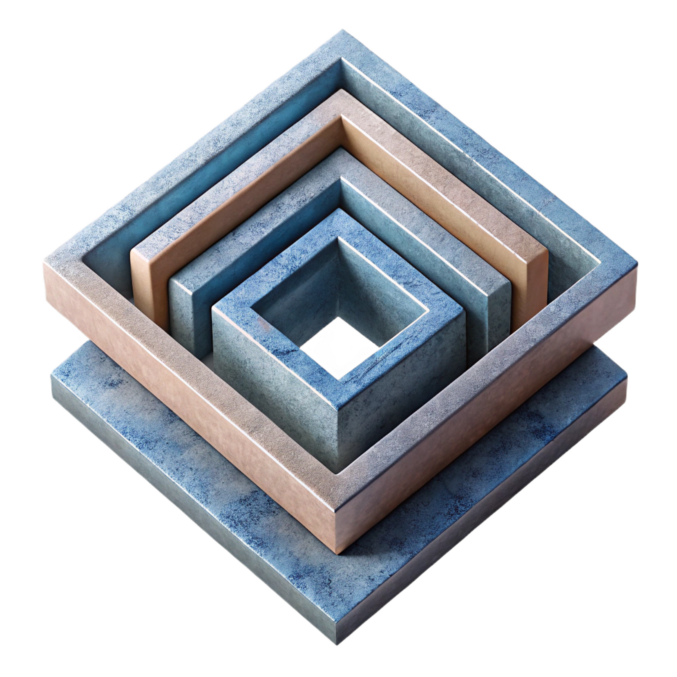 magnificent minimalist Geometric Grid with Depth Illusion Cutout genuine png