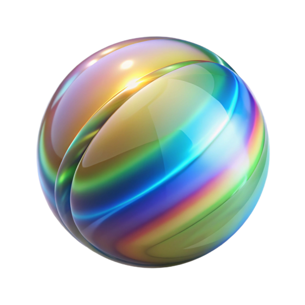 stunning classic Glass Bead Rainbow Refraction Transparent Background high quality png