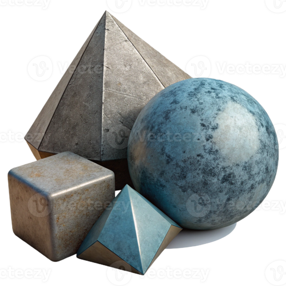 magnificent creative Geometric Shapes with Perspective Isolated original png