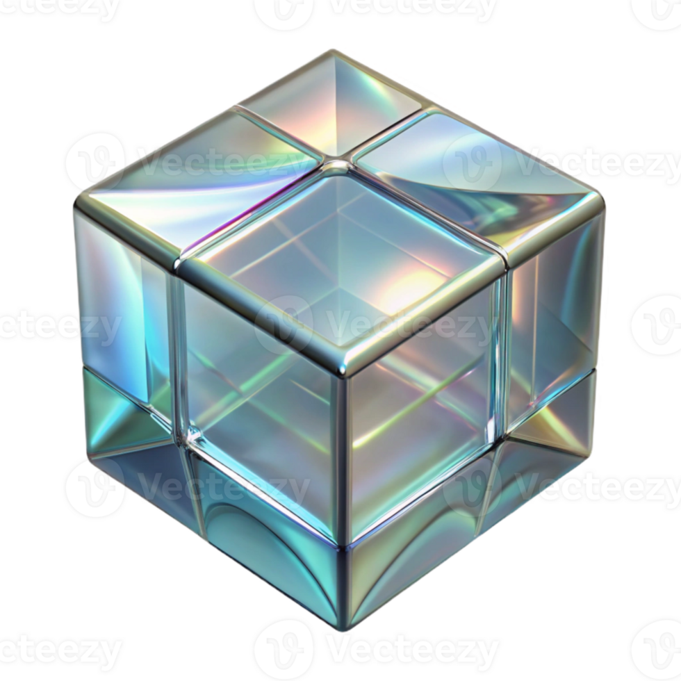 dramatic contemporary Glass Block Refraction Pattern Isolated Transparent detailed png
