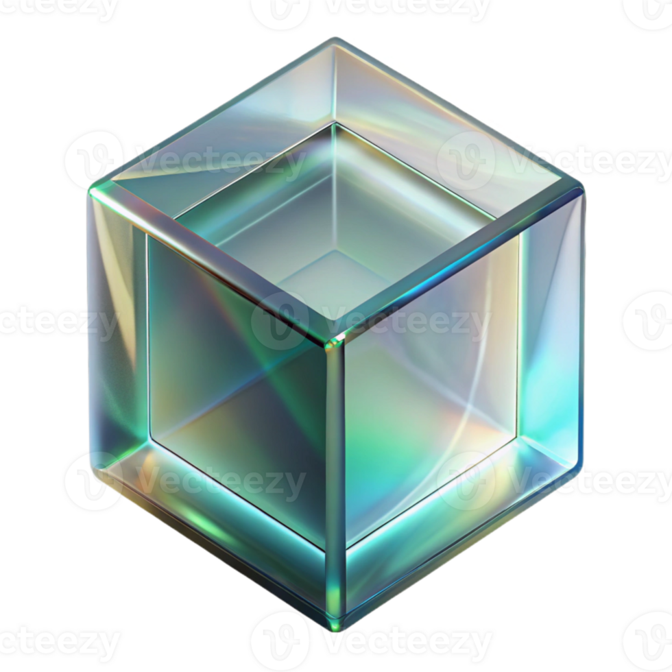 serene artistic Glass Block Refraction Pattern Isolated Transparent detailed png