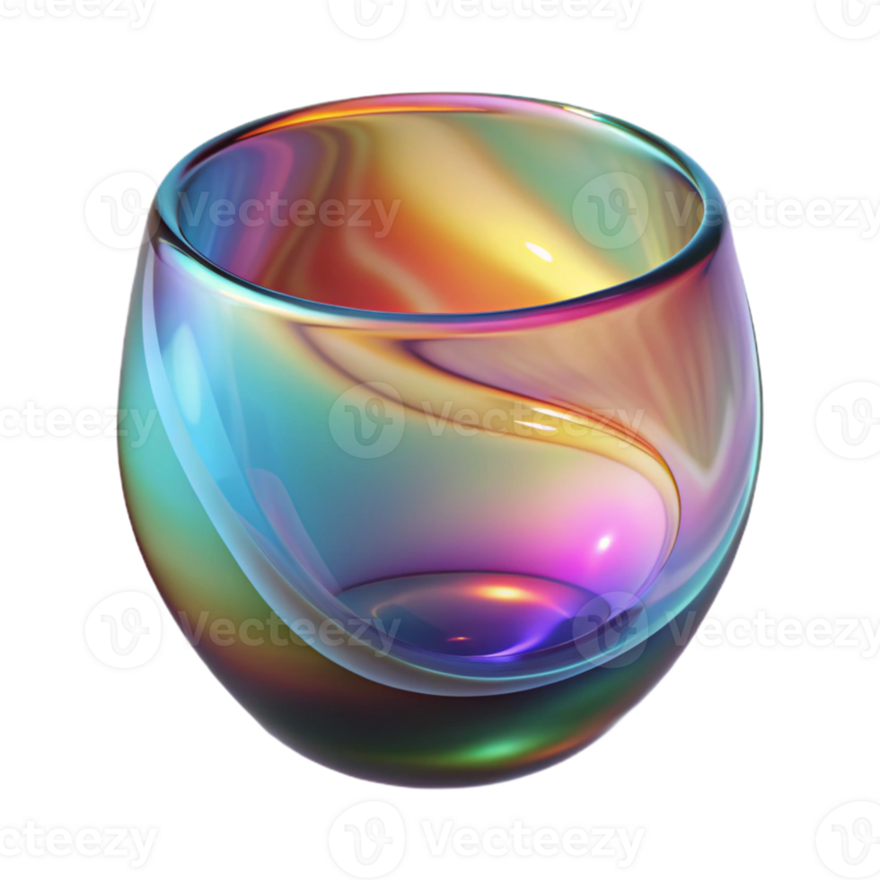 stunning contemporary Glass Distortion with Colorful Reflection Transparent original png
