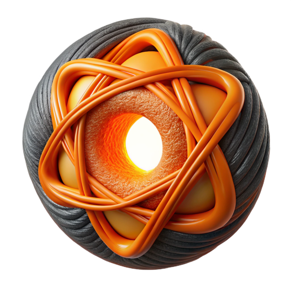 elegant abstract Glowing Orange Threads Dark Web Isolated high quality png