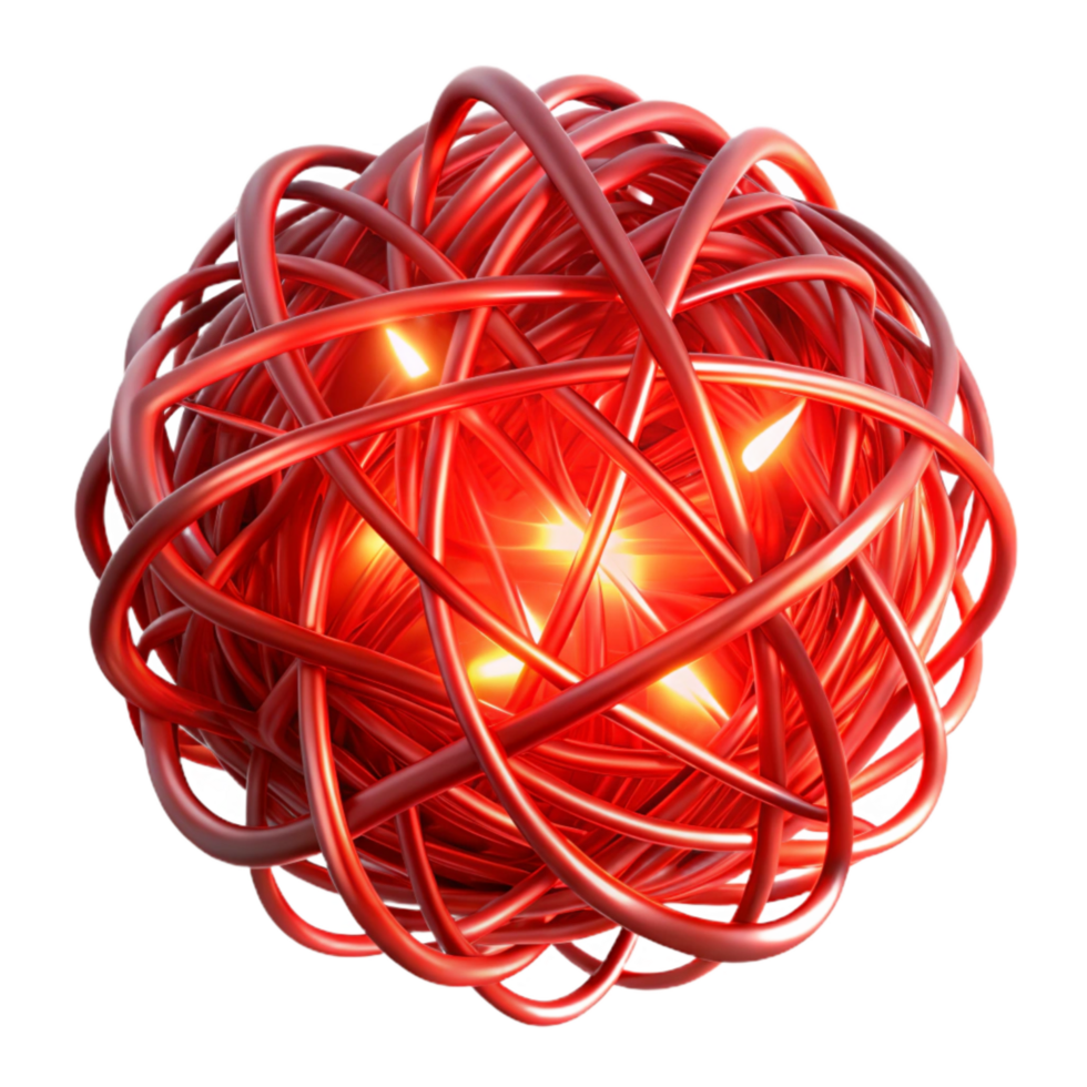 impressive contemporary Glowing Red Strands Isolated in Darkness png