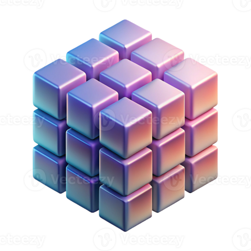 dramatic rustic Gradient Cubes Depth Illusion Cutout professional png