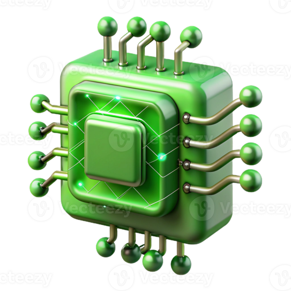 extraordinary contemporary Green Circuitry Isolated with Energy Flow Effect authentic png