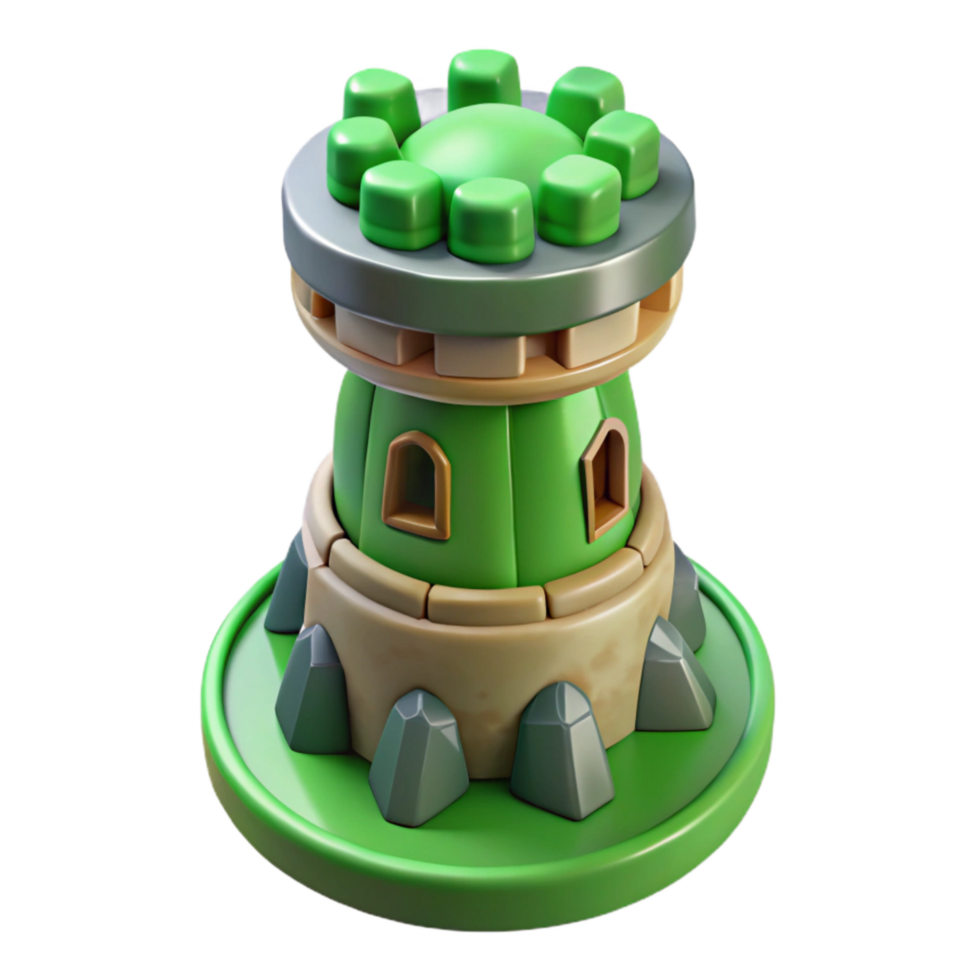 magnificent minimalist Green Terraform Tower Isolated on Transparent Background exclusive png