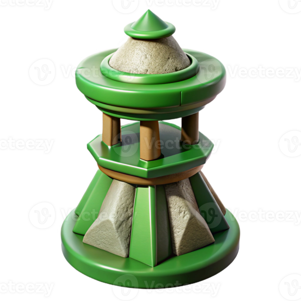 impressive artistic Green Terraform Tower Isolated on Transparent Background authentic png