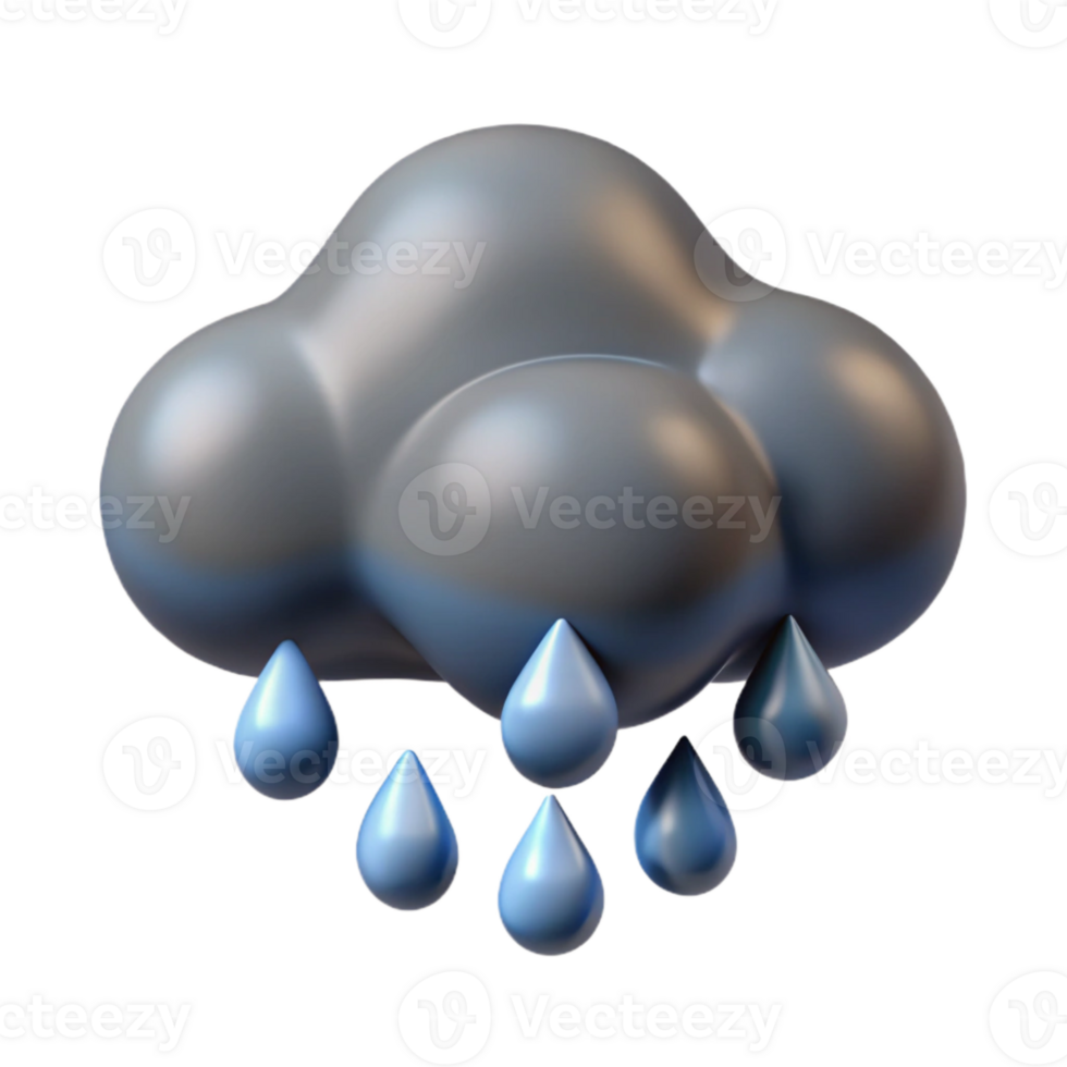 impressive minimalist Heavy Rain Cloud Cutout on Transparent Background Isolated authentic png