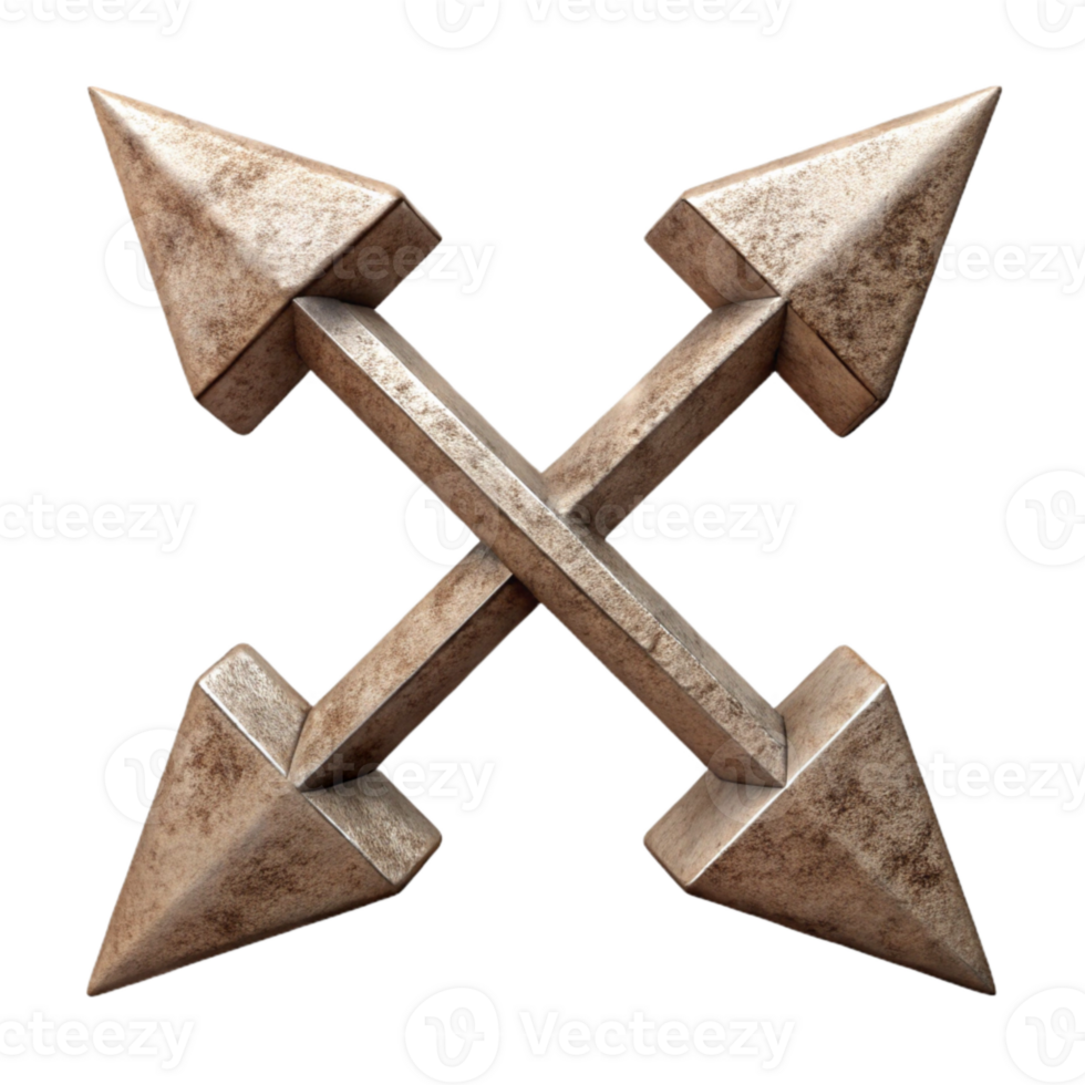 dramatic rustic Intersecting Arrows Directional Symbol Isolated exclusive png