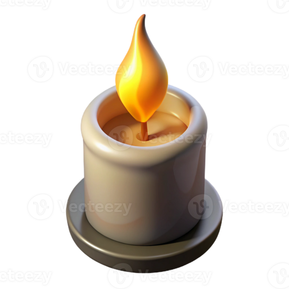 serene artistic Isolated Candle Flame with Realistic Shadow Effect original png