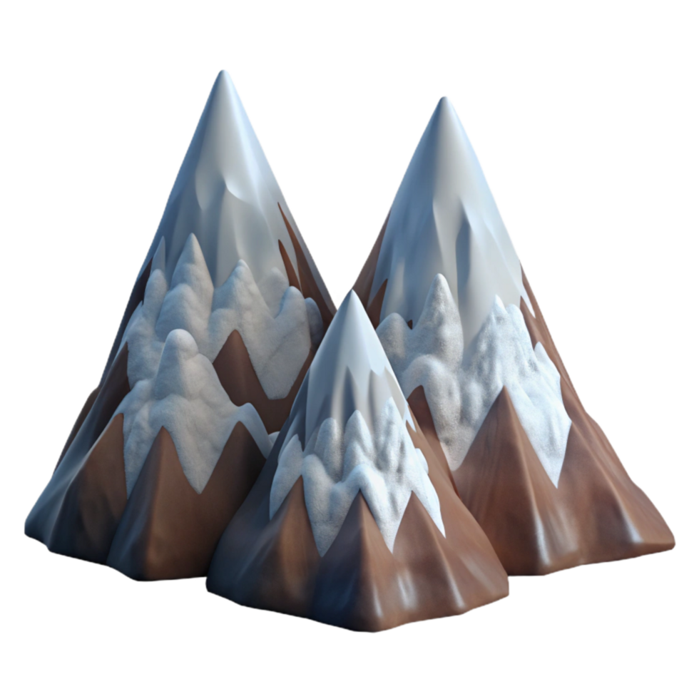 extraordinary artistic Isolated Aeropex Ascenders Mountain Peaks with Snow high resolution png