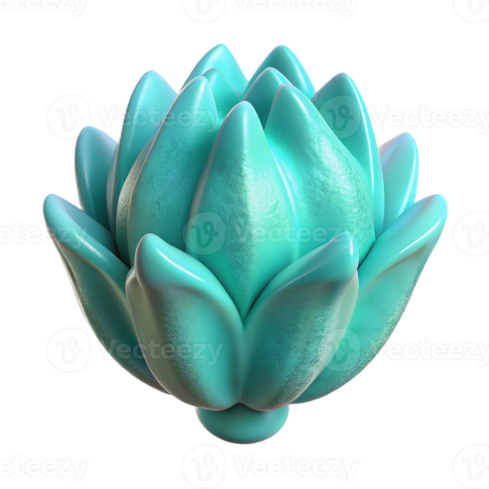 stunning creative Lab Grown Bud Transparent Background Turquoise Scalloped Edges exclusive png