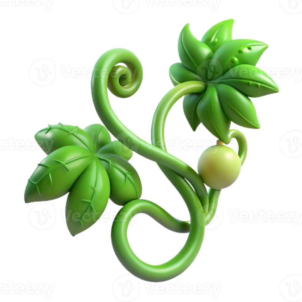 stunning abstract Lab Grown Vine Transparent Background Winding Green Tendrils exclusive png