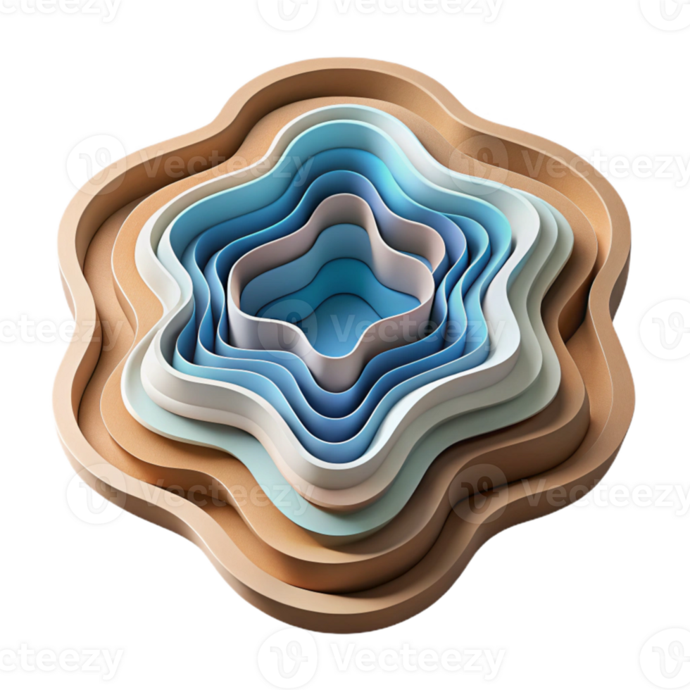 vibrant modern Layered Paper Cutout Depth Illusion Transparent detailed png