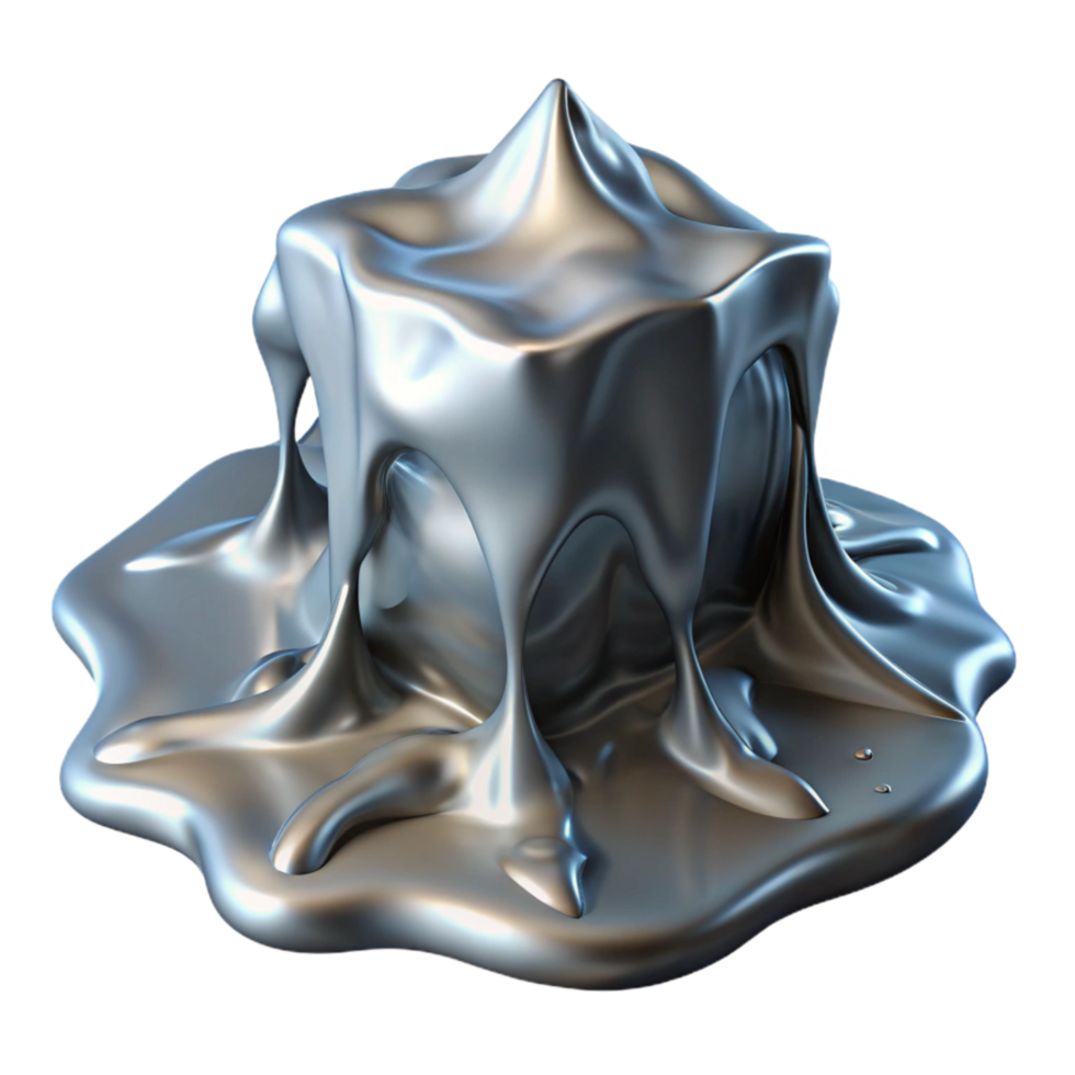 wonderful rustic Liquid Metal Flowing Over Ice Transparent Background premium png
