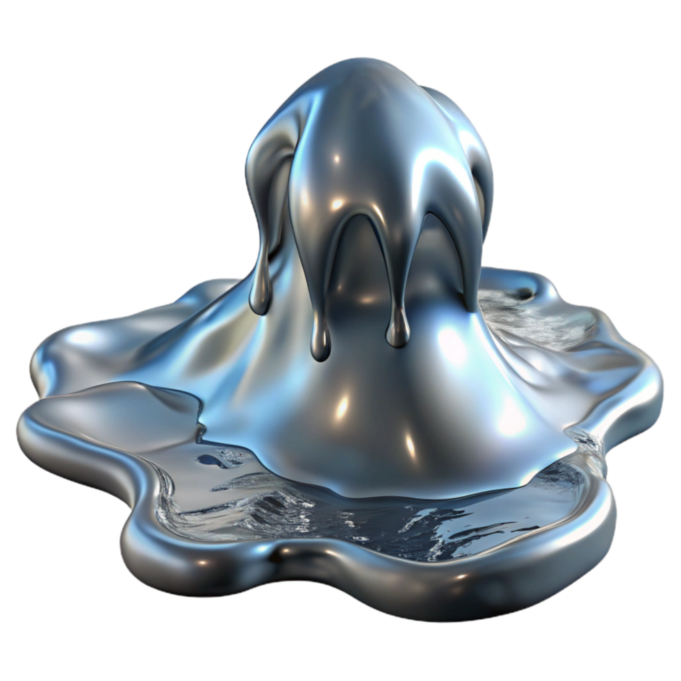 extraordinary rustic Liquid Metal Flow on Frozen Lake Transparent premium png
