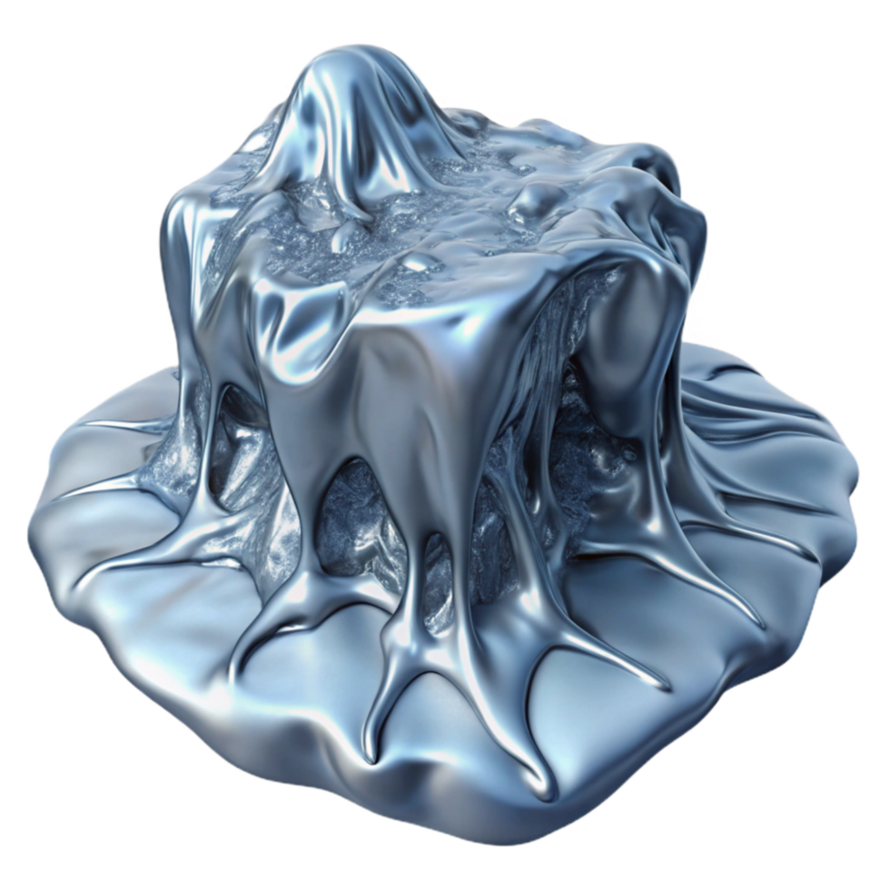 impressive modern Liquid Metal Flowing Over Ice Transparent Background exclusive png